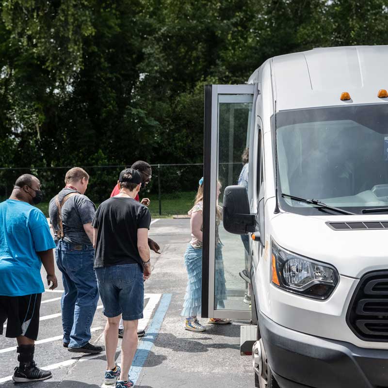 AFI clients getting on the bus